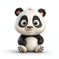Naklejka premium cartoon animal white background Created with Generative AI technology.