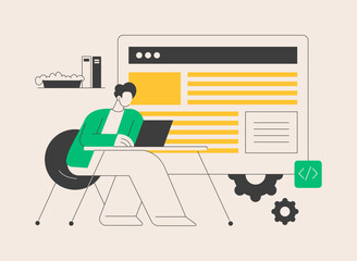 Single page application abstract concept vector illustration.