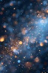 A stunning blue and gold abstract bokeh effect background. Glitter and sparkle effect.