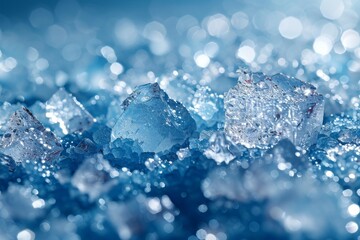 Obraz premium Macro shot capturing the glistening blue crystals with varying opacity and intense blue color
