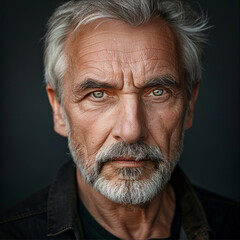 Obraz premium handsome elderly man 50-60 years old principle of appearance full face intelligent look 