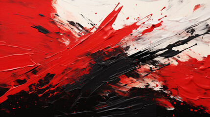 Abstract Art of Red and Black Color Oil Paint Splatter on Background