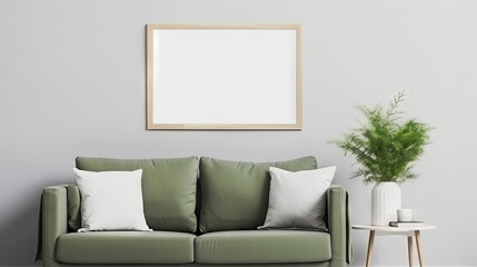 Canvas mockup at living room