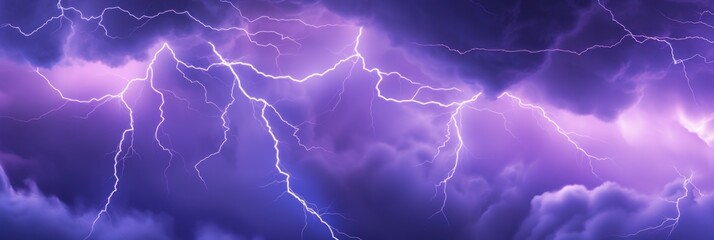 blue lightning in purple sky