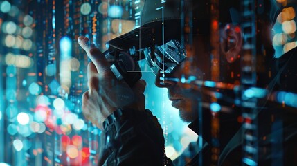 A hightech detective using augmented reality to uncover digital evidence in a cybercrime scene