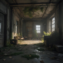 a room with a lot of plants and a bench