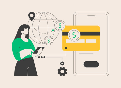 Money transfer abstract concept vector illustration.