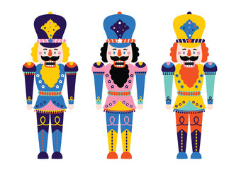 Cute Nutcracker on a transparent background. Vector illustration.