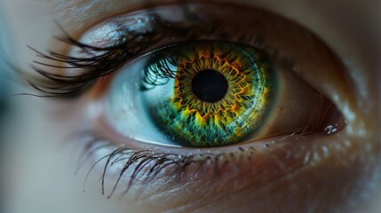 Close-up Shot of Green Human Eye