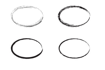 Vector set of grunge circle brush  for frames . vector illustration.
