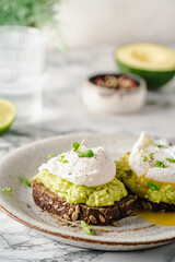 Avocado toast with poached egg