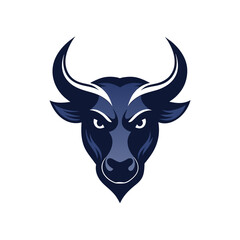 minimalist bull logo vector art illustration