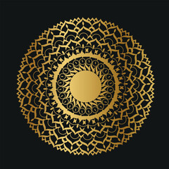 luxury mandala background golden, Arabic style  
