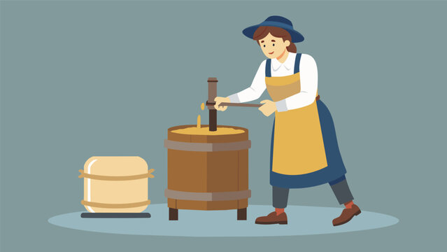 Butter churning Watch as a butter maker uses a traditional churn to turn cream into creamy and delicious homemade butter just like they did in. Vector illustration