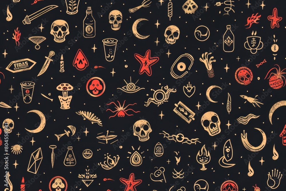 Leinwandbilder Assorted objects on a dark backdrop, suitable for various projects