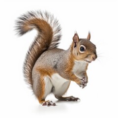 Obraz premium Red squirrel on white background