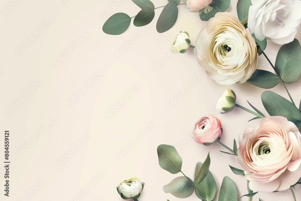 Poster colorful flowers displayed on a table. suitable for various occasions