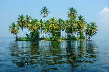 Fototapeta premium Small Island in the Middle of a Body of Water