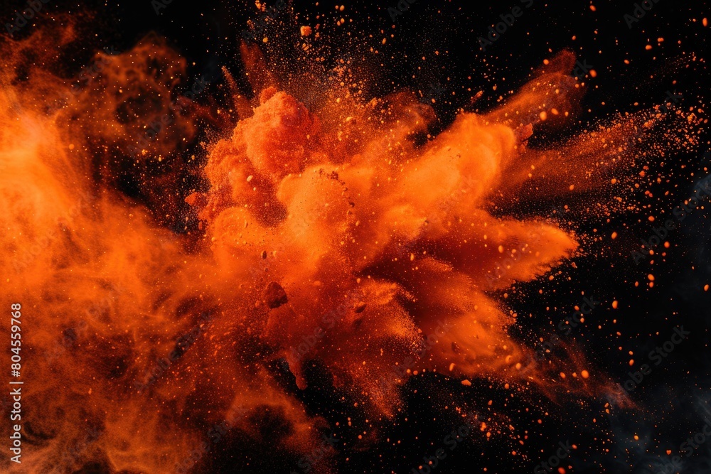 Poster a red dust cloud in the air, suitable for environmental and atmospheric concepts