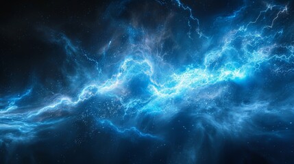 A blue lightning hit effect on a black background