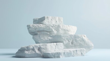 A pile of white rocks on a table. Perfect for nature and landscaping concepts