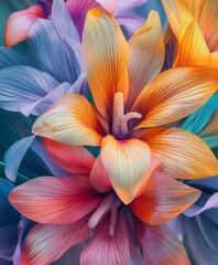 Vibrant Multicolored Flowers Close Up