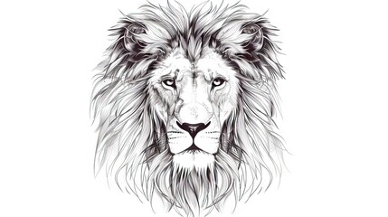 out line vector image ilustration lion head
