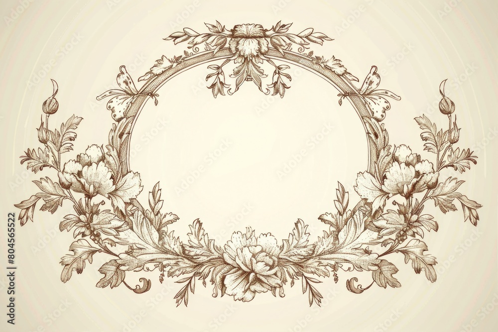 Poster a beautiful floral frame with green leaves and colorful flowers. perfect for adding a touch of natur