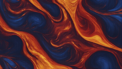 Visuals of liquid magma in shades of indigo blue, fiery crimson, and golden amber, pulsating and pulsing against a plain background with subtle lighting ULTRA HD 8K - obrazy, fototapety, plakaty