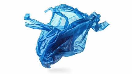 Crumpled Plastic Grocery Bag Isolated on White Generative AI