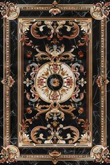 Fototapeta premium Lavish antique baroque, barocco ornate marble ceiling frame non linear reformation design. elaborate ceiling with intricate accents depicting classic elegance and architectural beauty