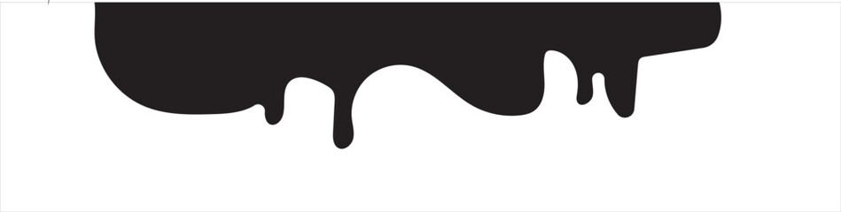 Ink drip and  black Melt Drips. Black Liquid vector paint drops.  Flowing, spilled, drop, splash, leak concept vector.  vector illustration. 
