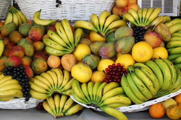 Fruits and vegetables are sold at a bazaar in Israel.