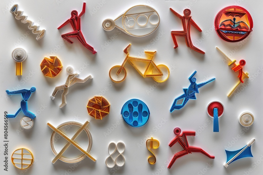 Poster A collection of different types of toys on a table. Suitable for various projects