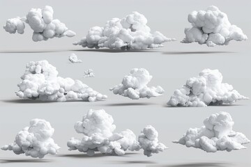A bunch of clouds floating in the air. Suitable for weather or nature concepts