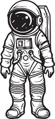 Astronaut hand drawn cartoon design