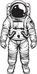 Astronaut hand drawn cartoon design