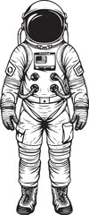 Astronaut hand drawn cartoon design