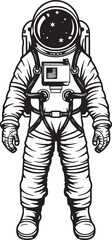 Astronaut hand drawn cartoon design
