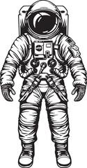 Astronaut hand drawn cartoon design