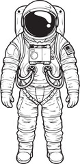 Astronaut hand drawn cartoon design