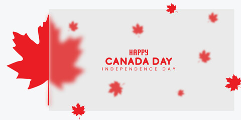 Canada independence day banner design with leaf and flag vector file 