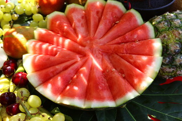 Fruits and vegetables are sold at a bazaar in Israel.