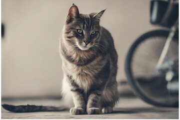 cat sit and looking for some thing