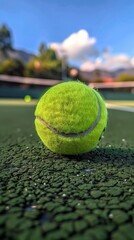 Tennis Ball on Tennis Court