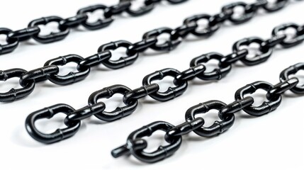 Metal Chains on White Background Generative AI