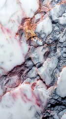Close Up of a Rock With White and Red Paint