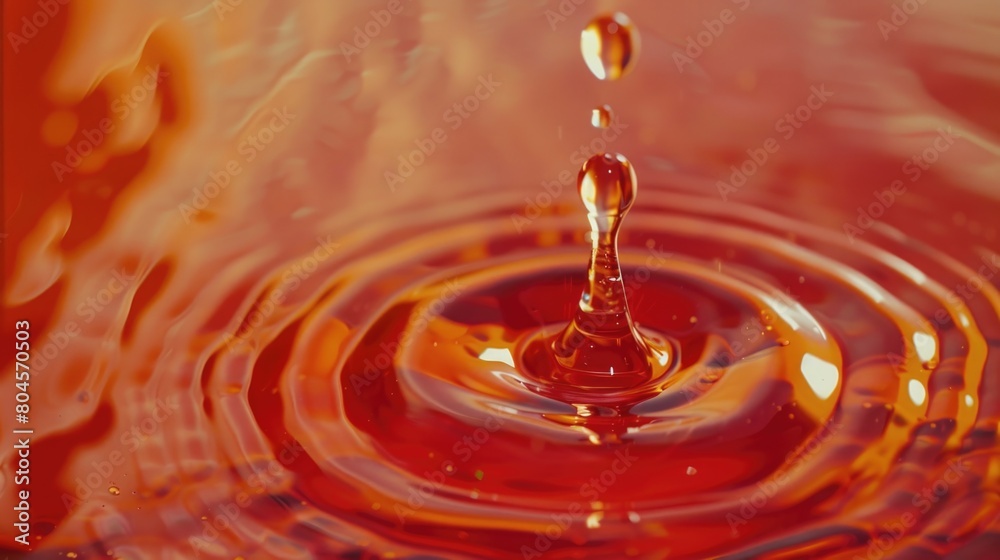 Poster Close up of a single drop of liquid in a bowl, perfect for various design projects