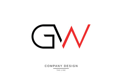 GW, WG Abstract Letters Logo Monogram design Font Icon