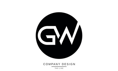 GW, WG Abstract Letters Logo Monogram design Font Icon
